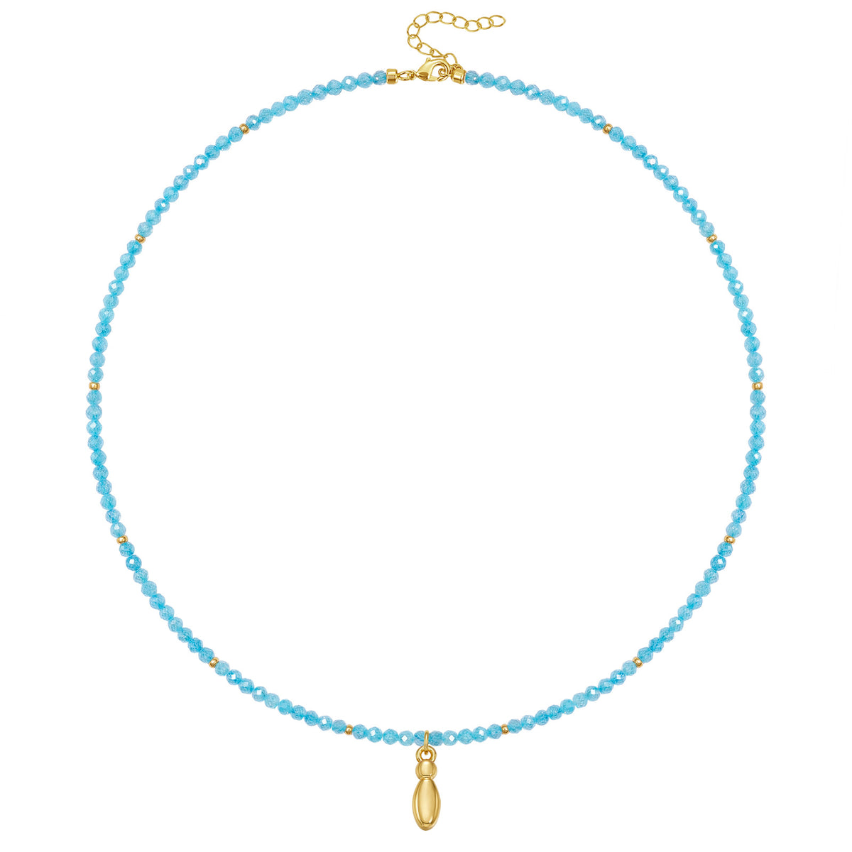 Beaded Bubble Letter Initial Pendant Necklace