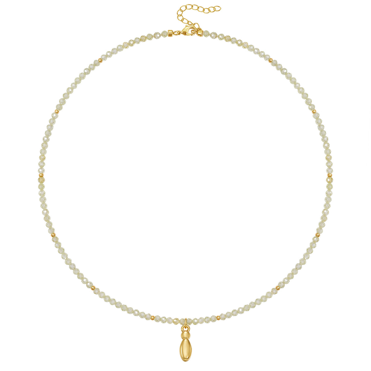 Beaded Bubble Letter Initial Pendant Necklace