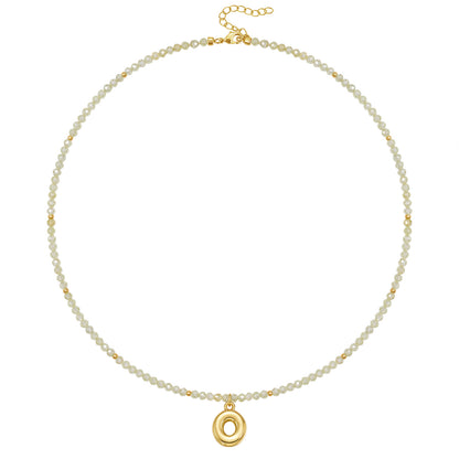 Beaded Bubble Letter Initial Pendant Necklace