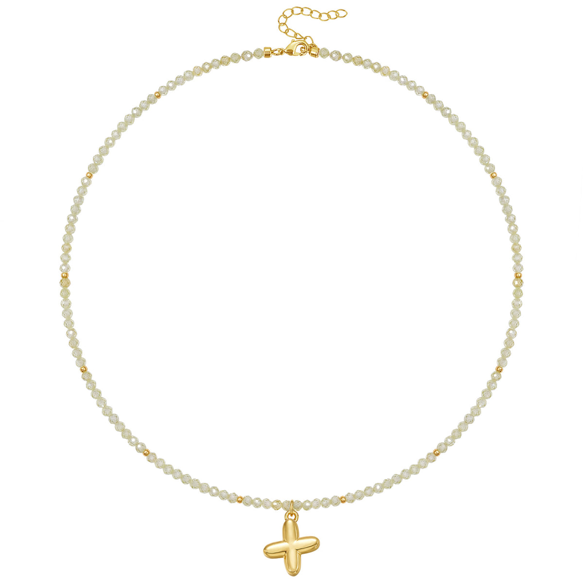 Beaded Bubble Letter Initial Pendant Necklace