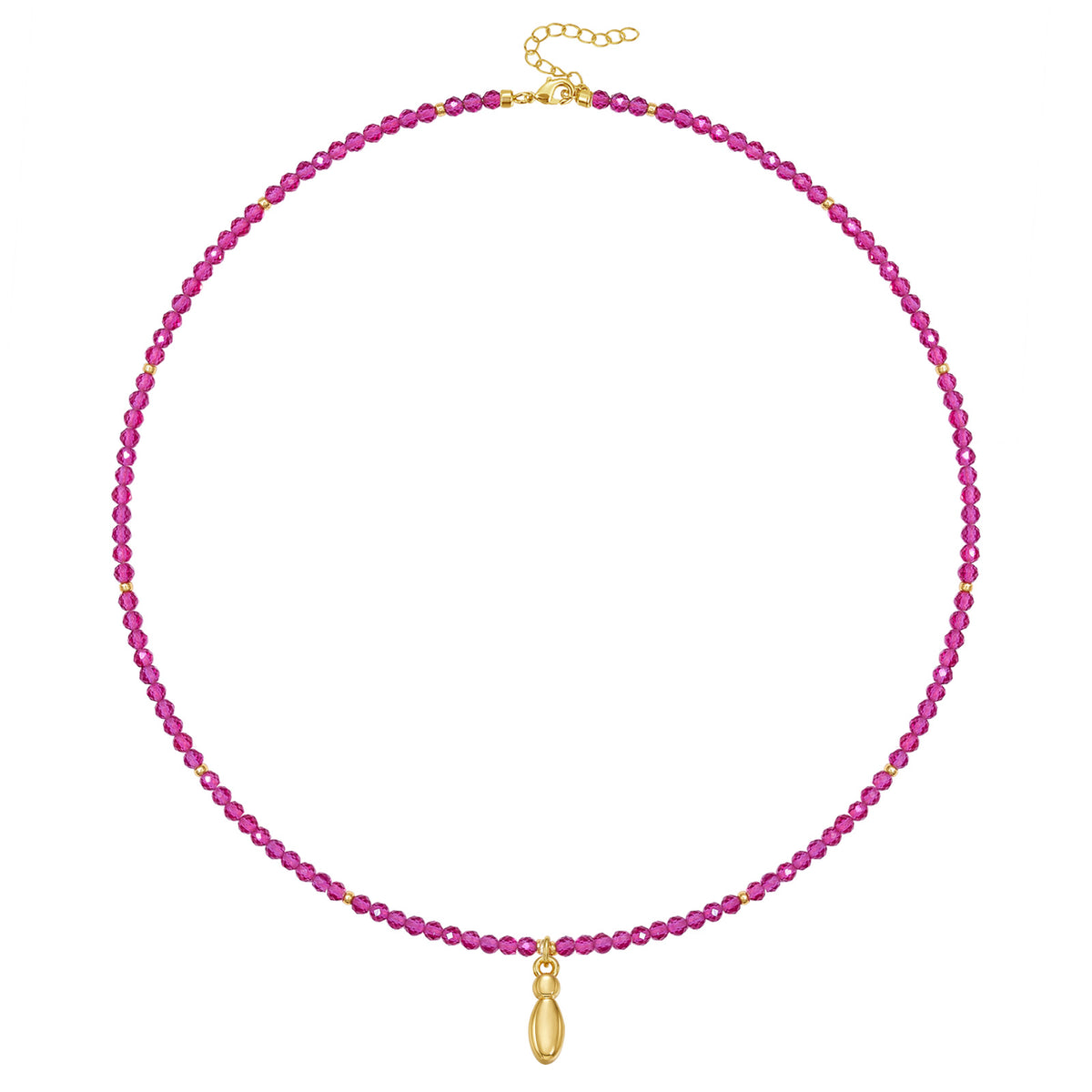 Beaded Bubble Letter Initial Pendant Necklace
