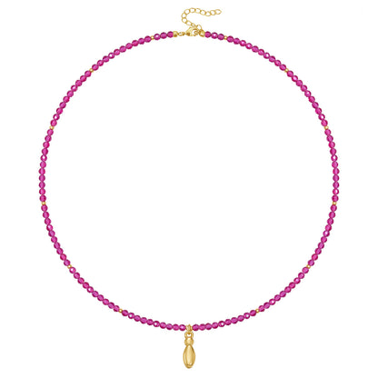 Beaded Bubble Letter Initial Pendant Necklace
