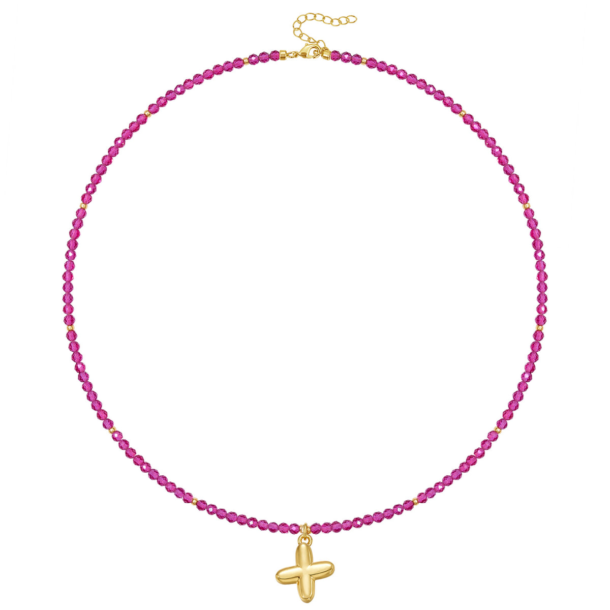Beaded Bubble Letter Initial Pendant Necklace