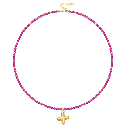 Beaded Bubble Letter Initial Pendant Necklace