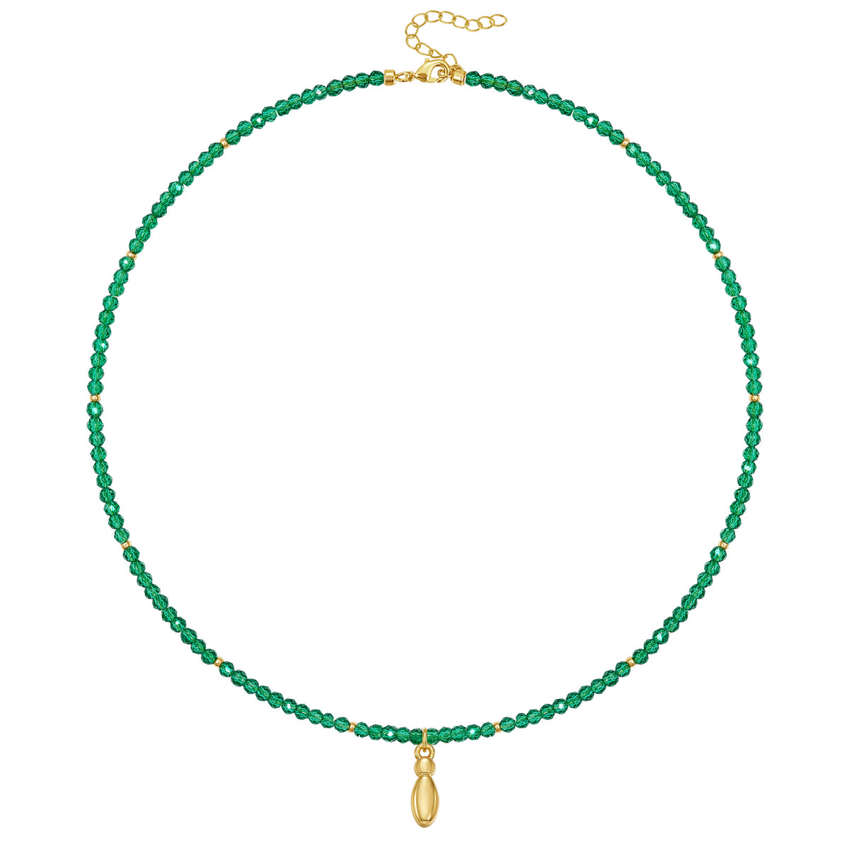 Beaded Bubble Letter Initial Pendant Necklace