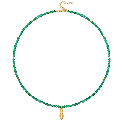 Beaded Bubble Letter Initial Pendant Necklace