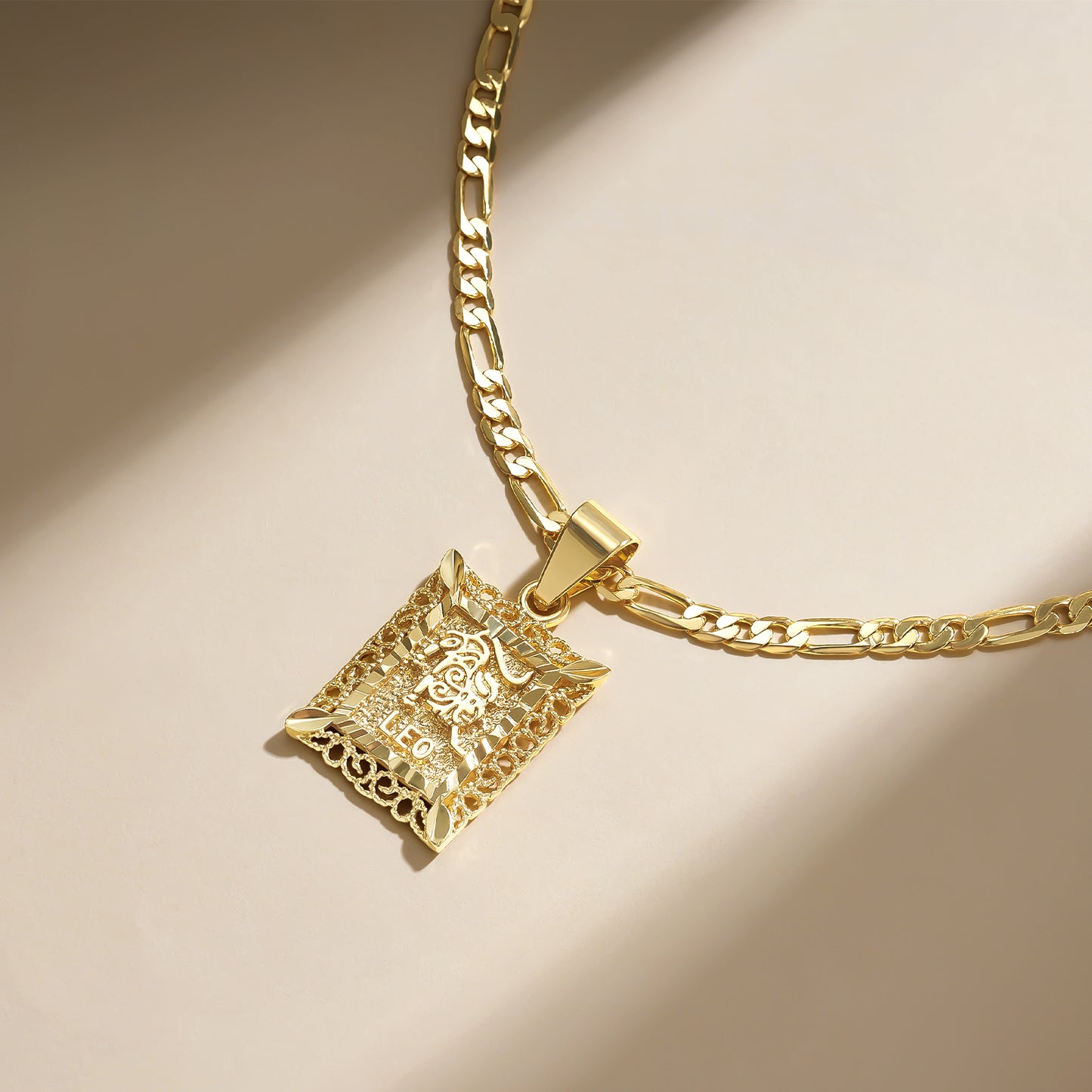KissYan Zodiac Square Constellation Sign Pendant Necklace
