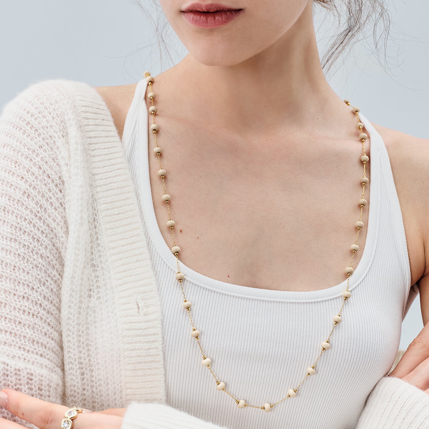 14K Gold Plated Turquoise Beaded Boho Layered Choker