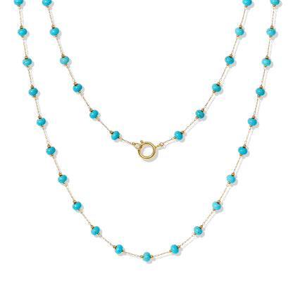 14K Gold Plated Turquoise Beaded Boho Layered Choker