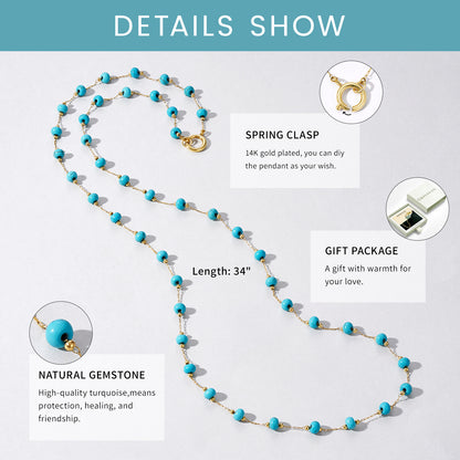 14K Gold Plated Turquoise Beaded Boho Layered Choker