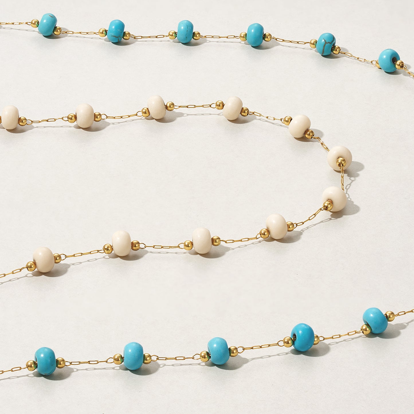 14K Gold Plated Turquoise Beaded Boho Layered Choker
