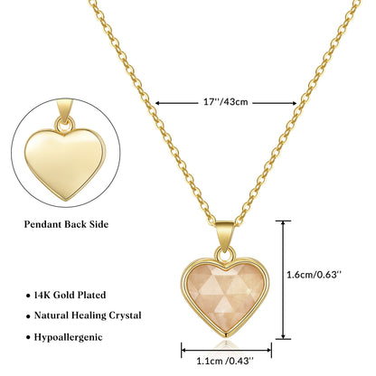 Natural Stone Heart Pendant Necklace