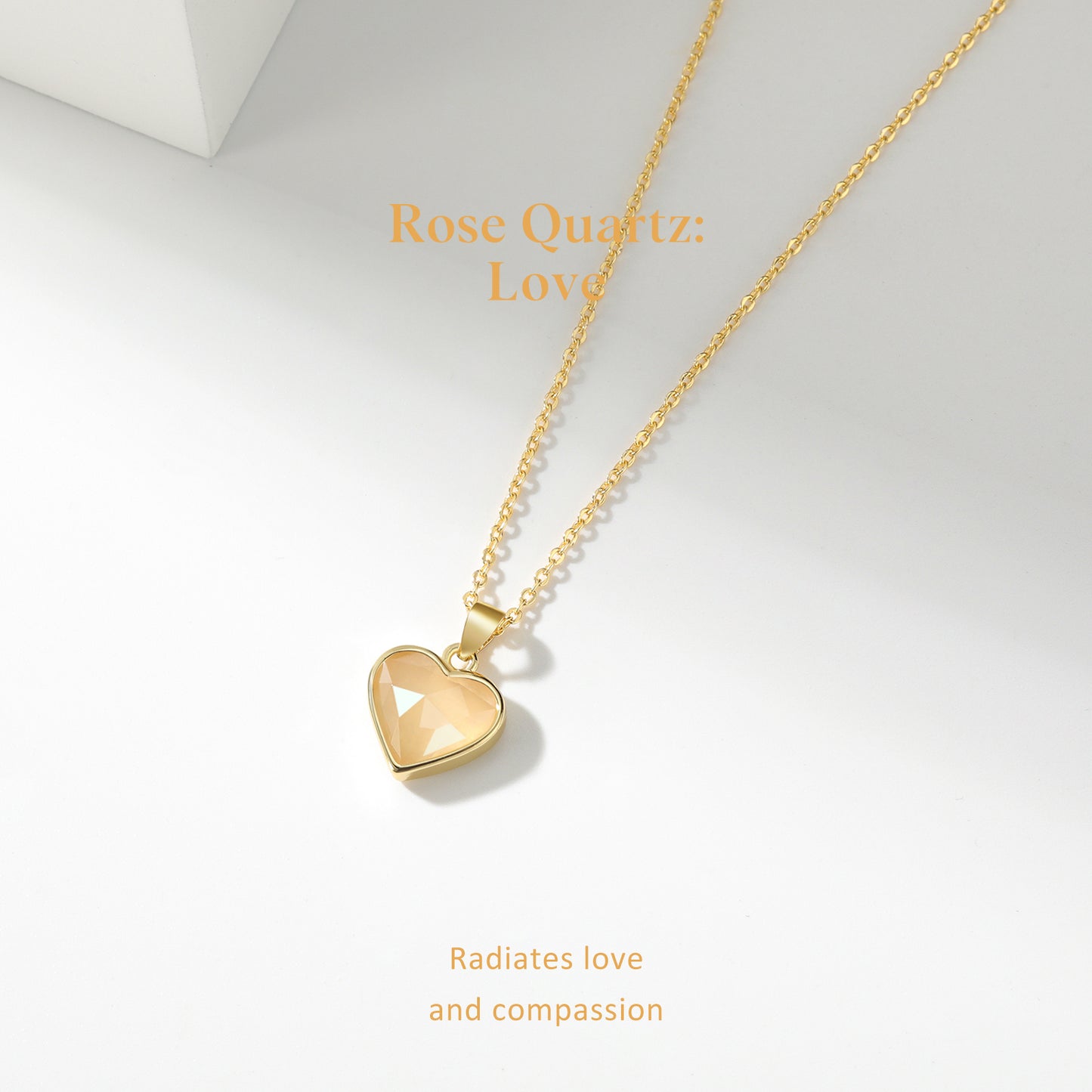 Natural Stone Heart Pendant Necklace