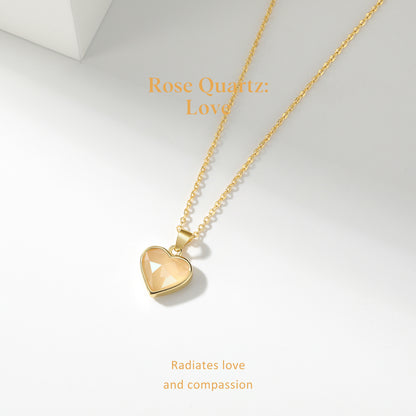 Natural Stone Heart Pendant Necklace
