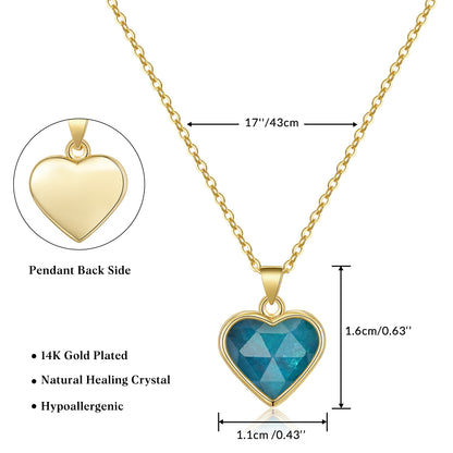 Natural Stone Heart Pendant Necklace
