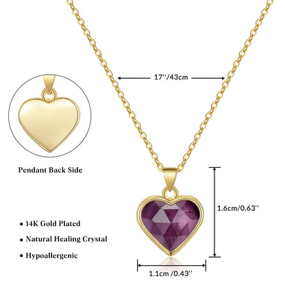 Natural Stone Heart Pendant Necklace