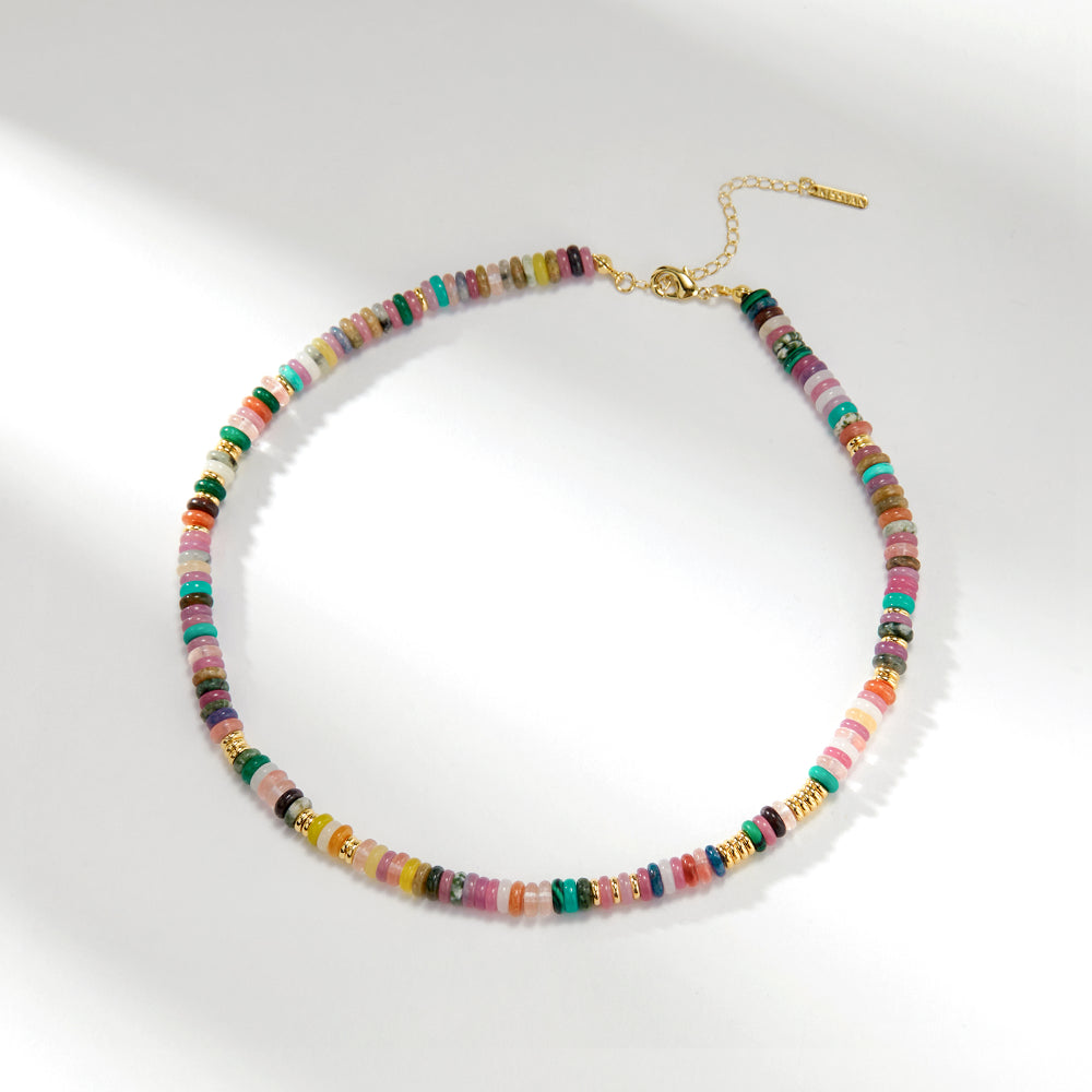 Boho Beaded Choker Necklace Freshwater Pearl Surfer Necklace