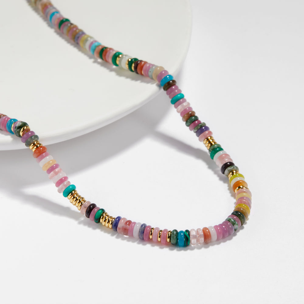 Boho Beaded Choker Necklace Freshwater Pearl Surfer Necklace