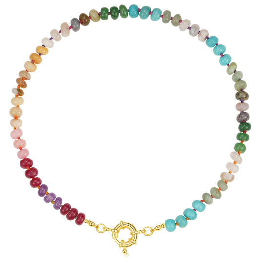 Colorful Boho Bead Choker Necklace
