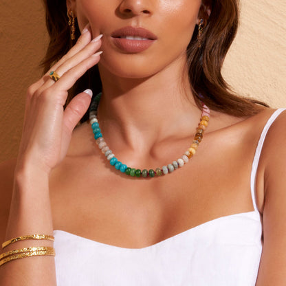 Colorful Boho Bead Choker Necklace
