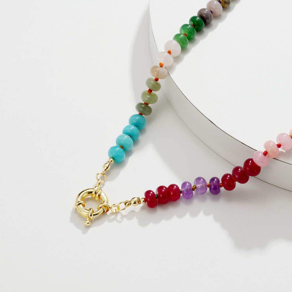 Colorful Boho Bead Choker Necklace
