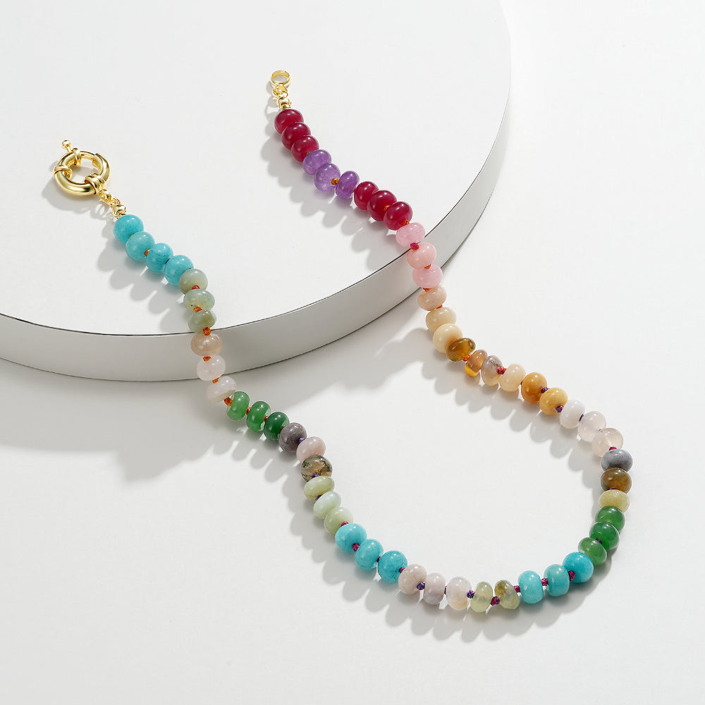 Colorful Boho Bead Choker Necklace