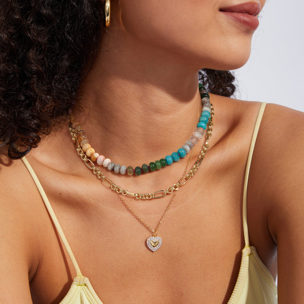 Colorful Boho Bead Choker Necklace