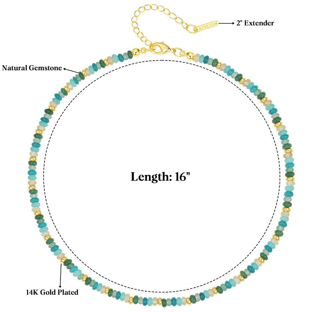 Boho Amazonite Bead Necklace