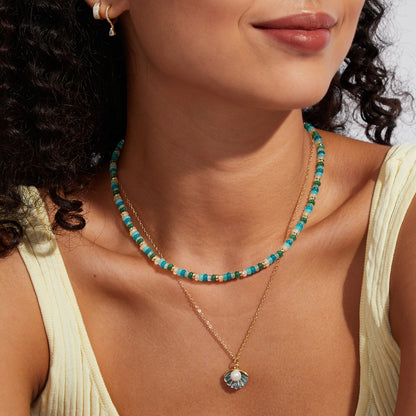 Boho Amazonite Bead Necklace
