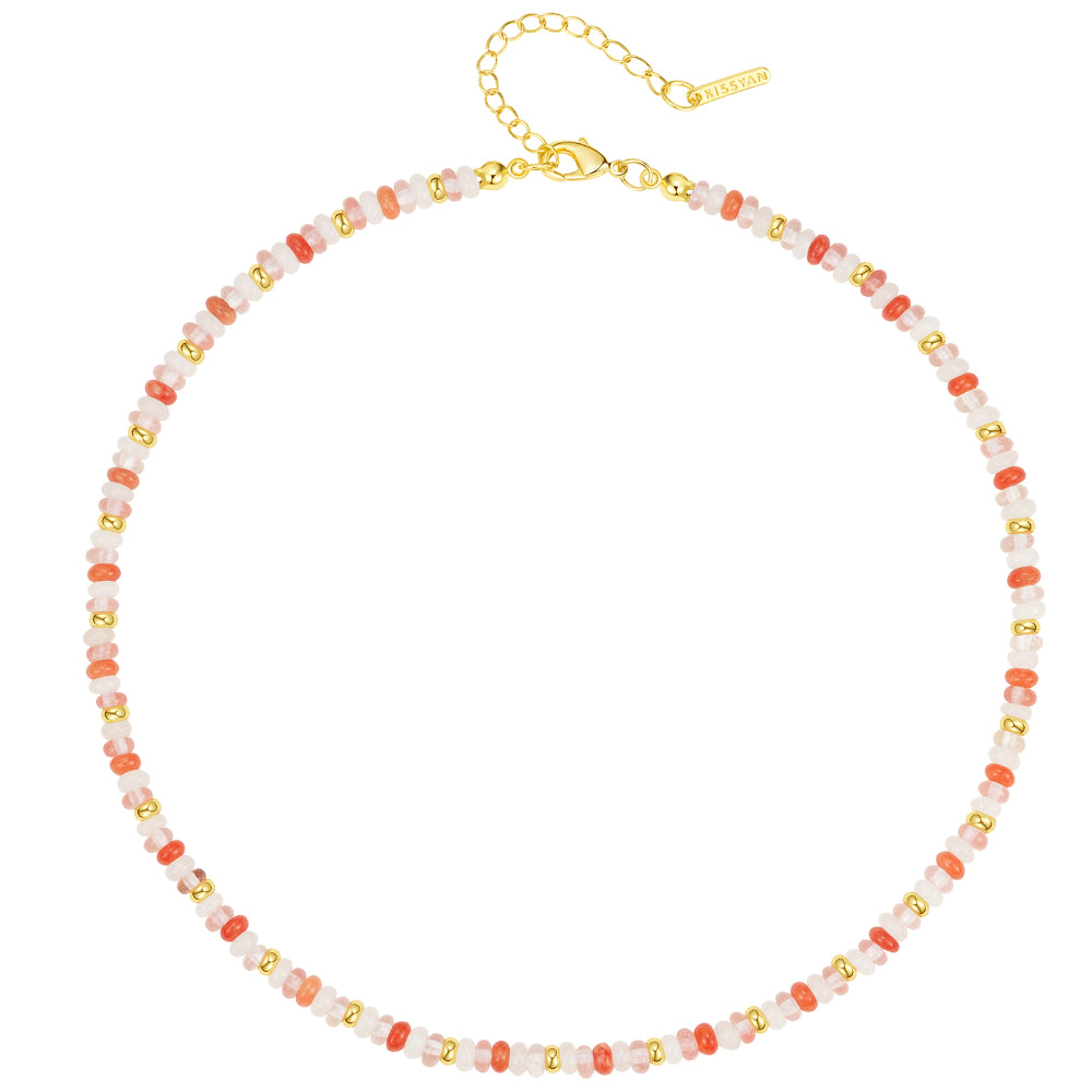 Boho Rose Quartz Bead Necklace