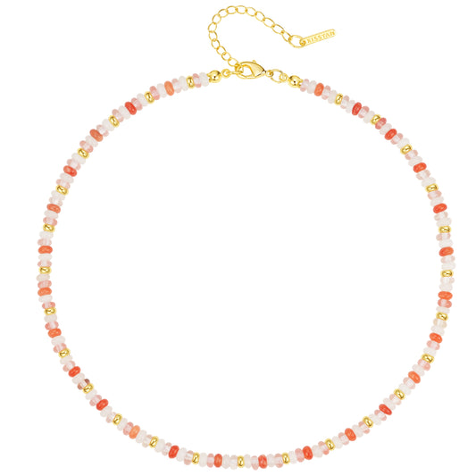 Boho Rose Quartz Bead Necklace