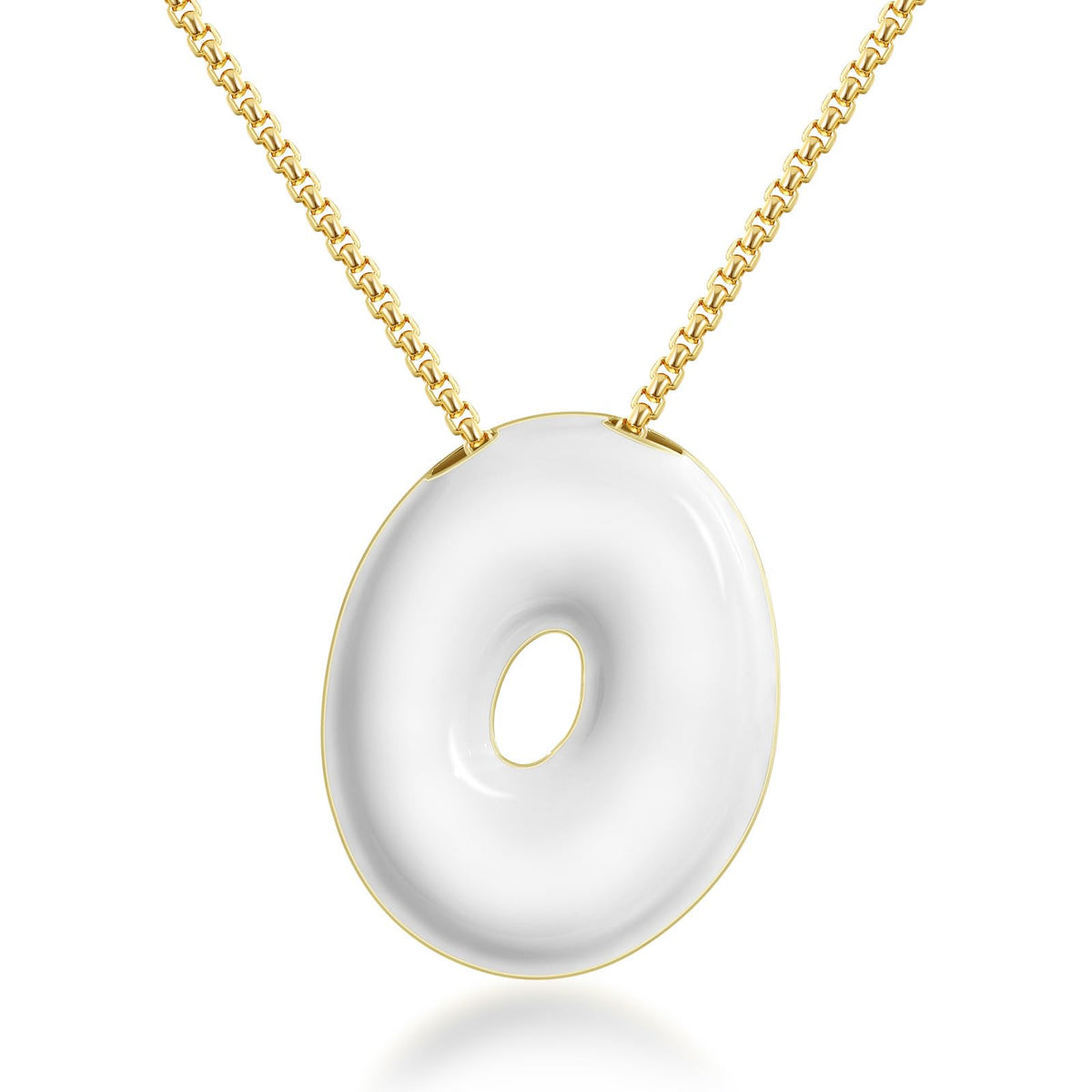 Bubble Letter Colorful Enamel Initial Necklace