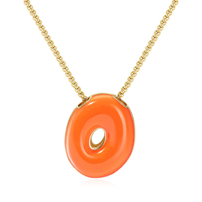 Bubble Letter Colorful Enamel Initial Necklace