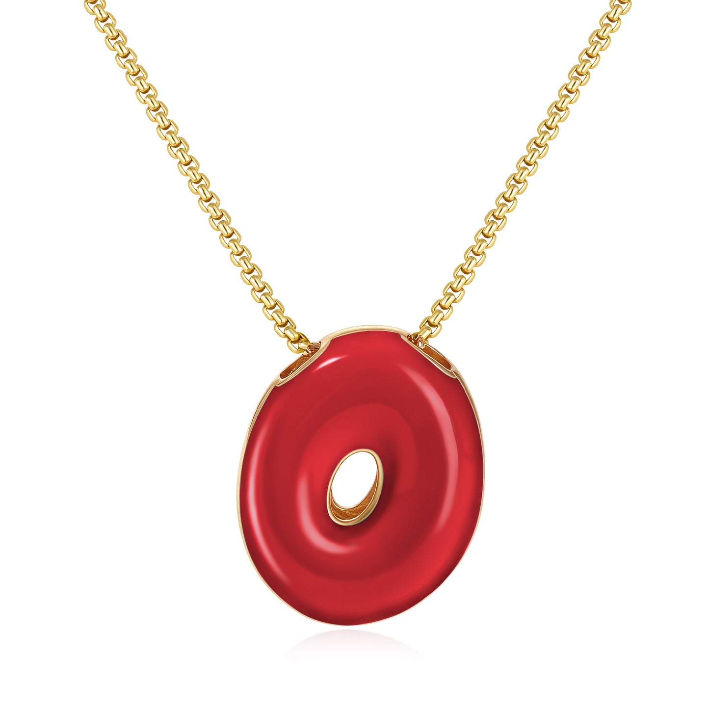 Bubble Letter Colorful Enamel Initial Necklace