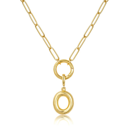 Gold Plated Initial Necklace with Removable Balloon Letter Pendant