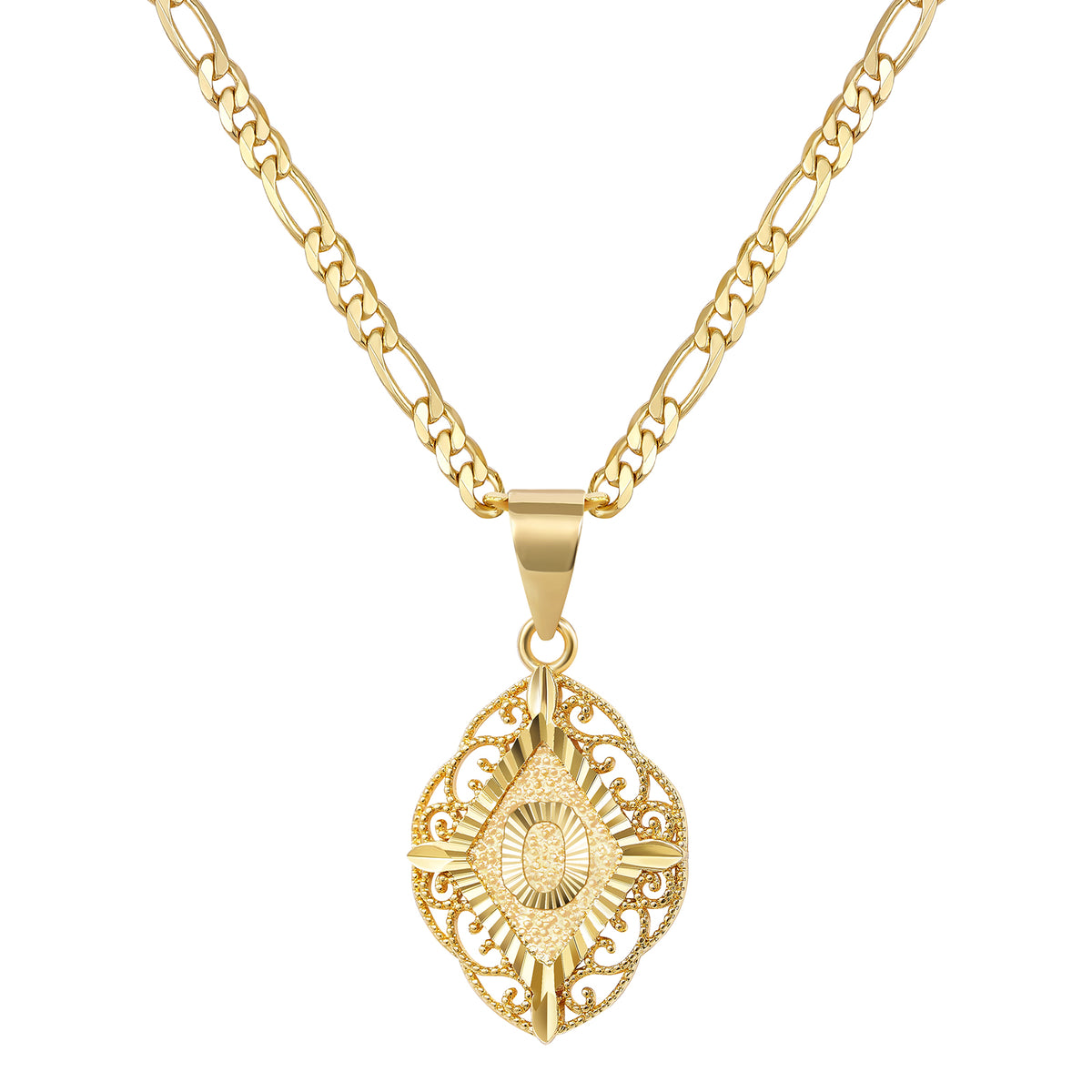 Diamond-Shaped Letter Initial Necklaces