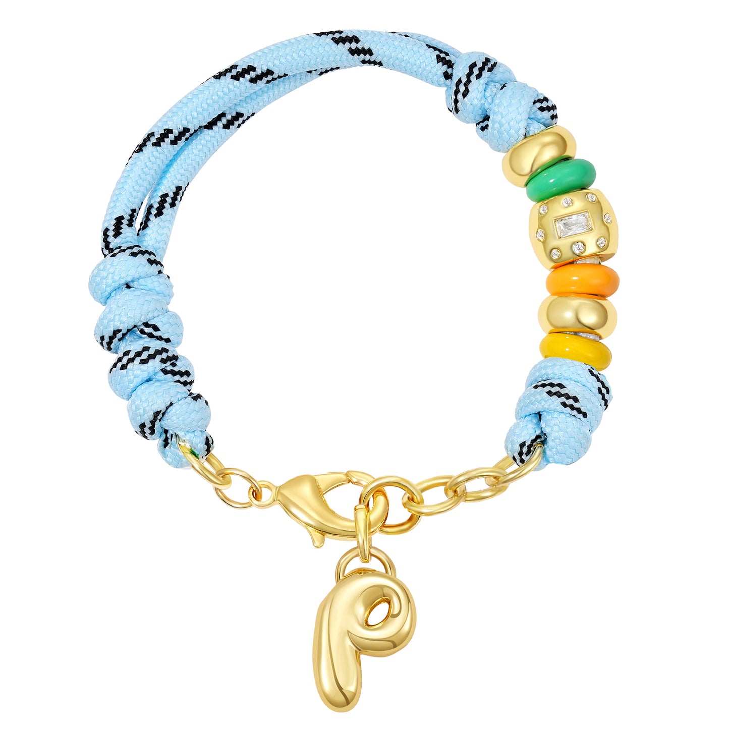 Initial Rope Bracelet with Removable Letter Charm