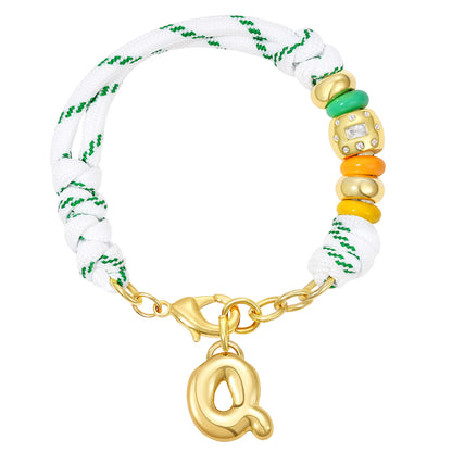 Initial Rope Bracelet with Removable Letter Charm