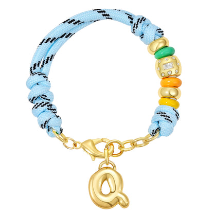 Initial Rope Bracelet with Removable Letter Charm