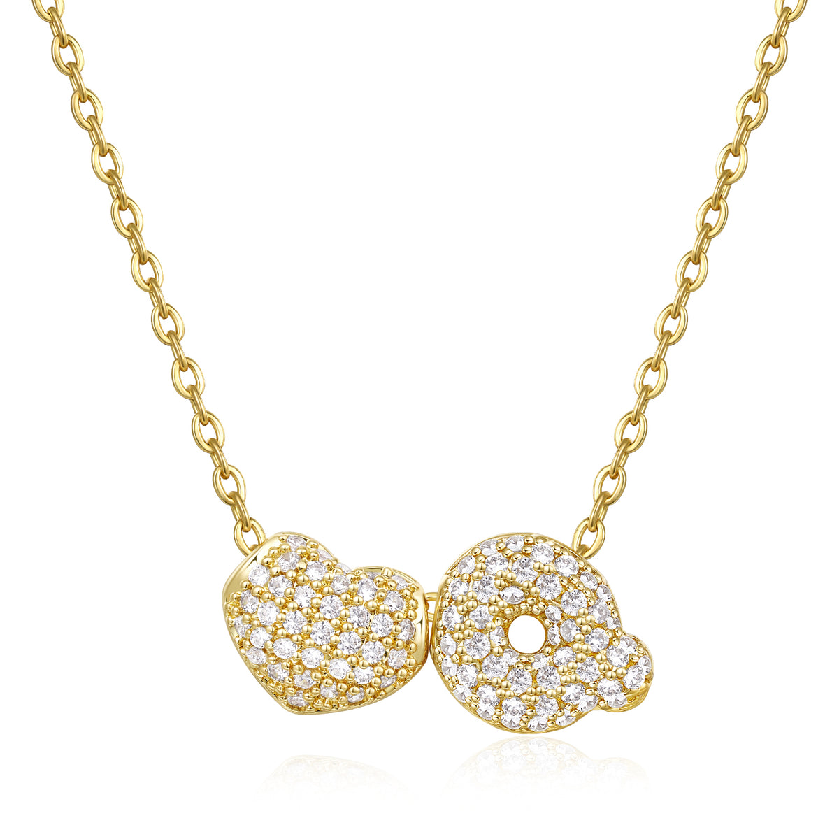 Bubble Heart Initial Necklaces