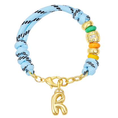 Initial Rope Bracelet with Removable Letter Charm