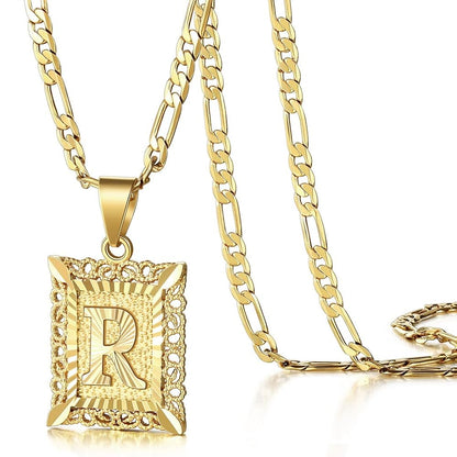 14K Gold Plated Initial Pendant Necklace
