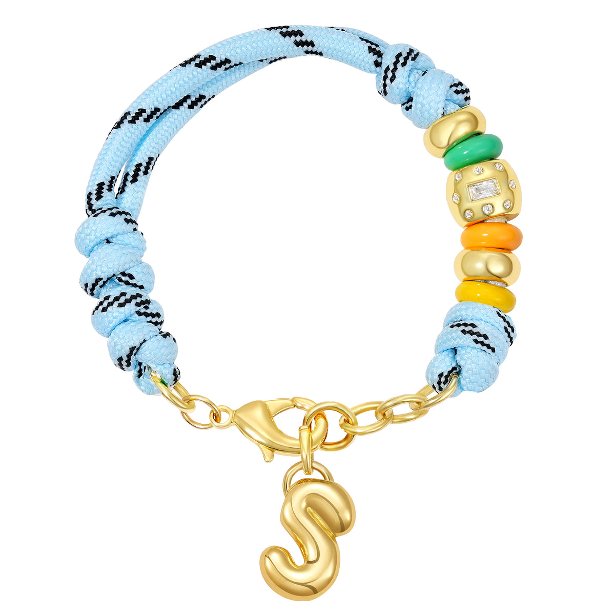 Initial Rope Bracelet with Removable Letter Charm