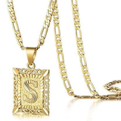 14K Gold Plated Initial Pendant Necklace
