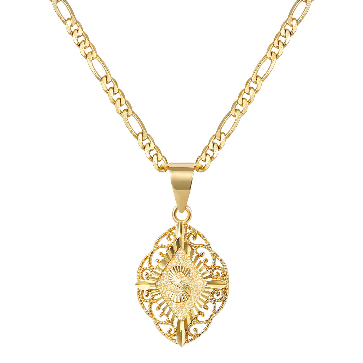 Diamond-Shaped Letter Initial Necklaces