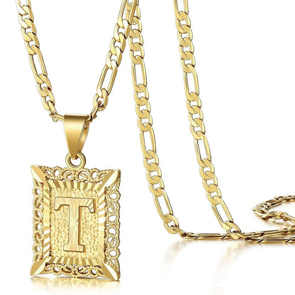 14K Gold Plated Initial Pendant Necklace