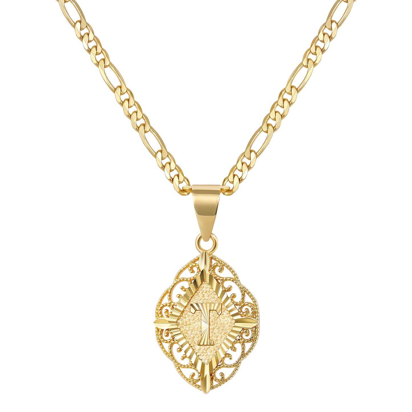 Diamond-Shaped Letter Initial Necklaces