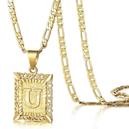 14K Gold Plated Initial Pendant Necklace