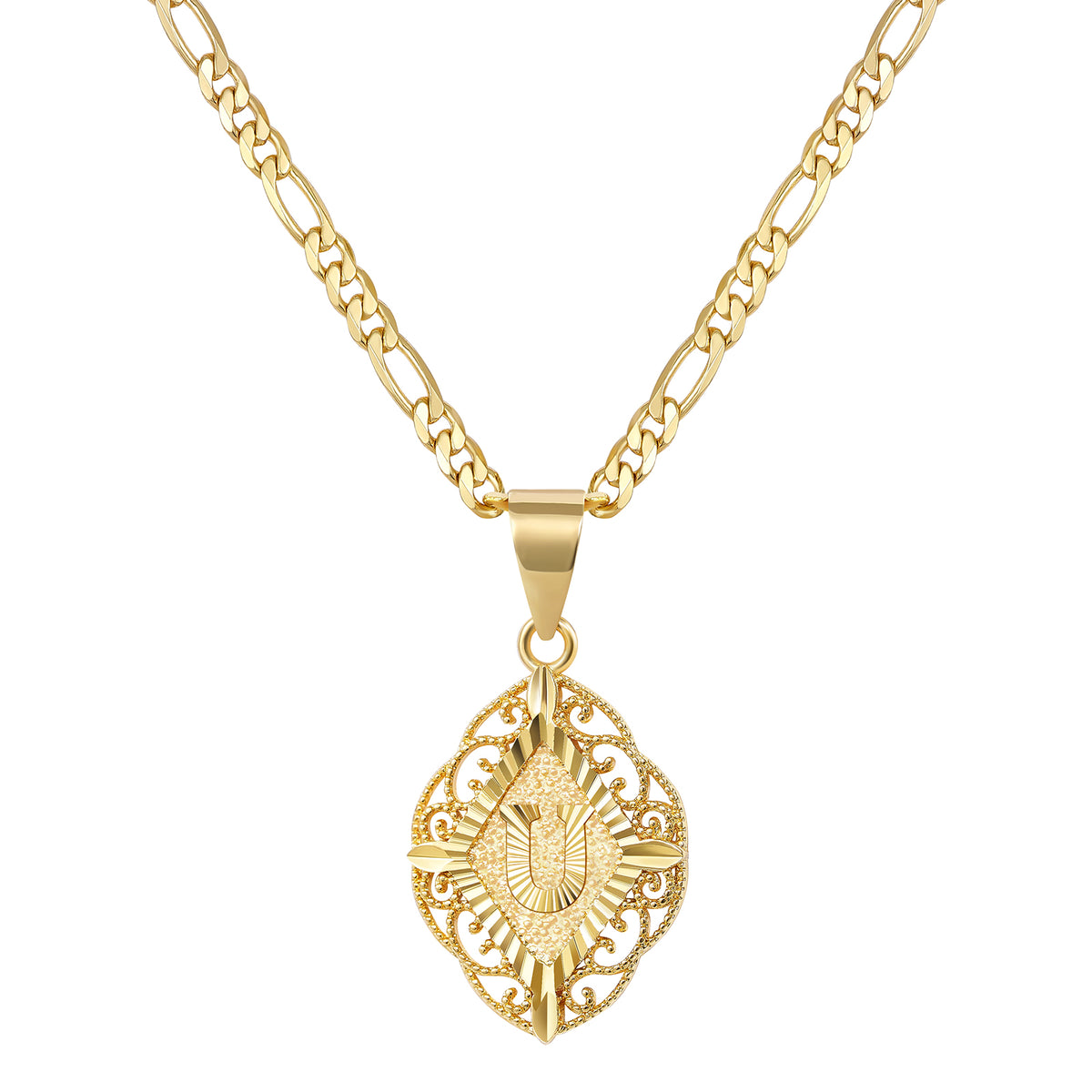 Diamond-Shaped Letter Initial Necklaces