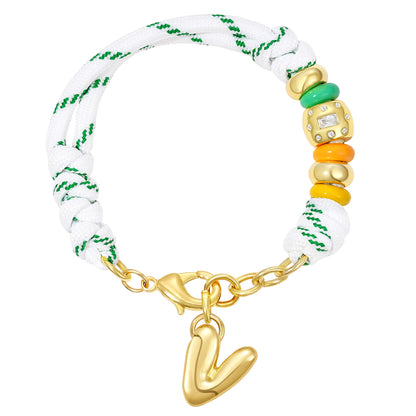 Initial Rope Bracelet with Removable Letter Charm